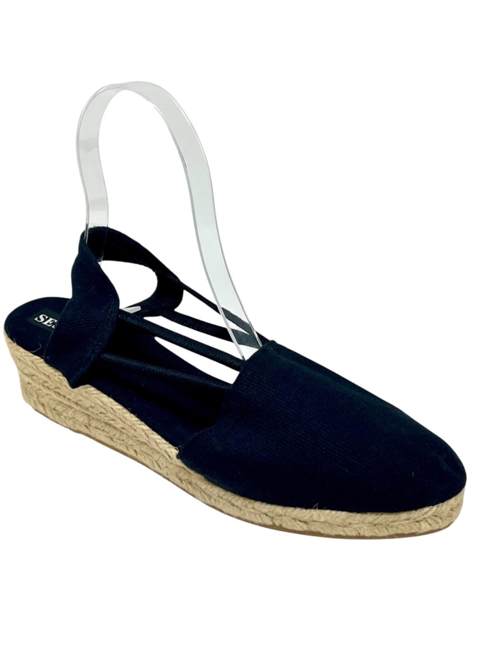 Women's Sesto Black Espadrille Wedge Slip Ons size 9